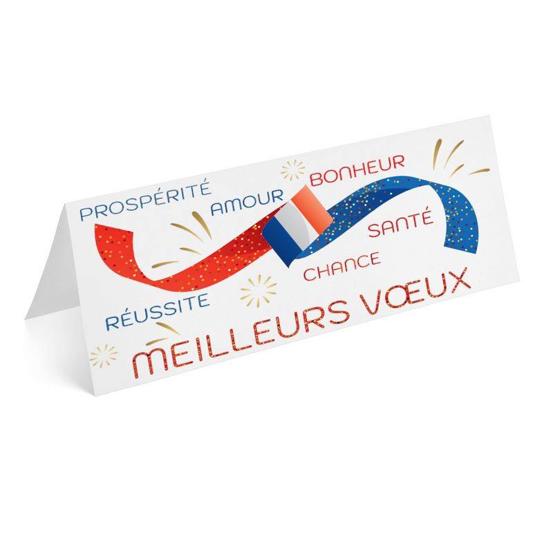 Carte de vœux festive drapeau tricolore français Carte de vœux festive drapeau tricolore français