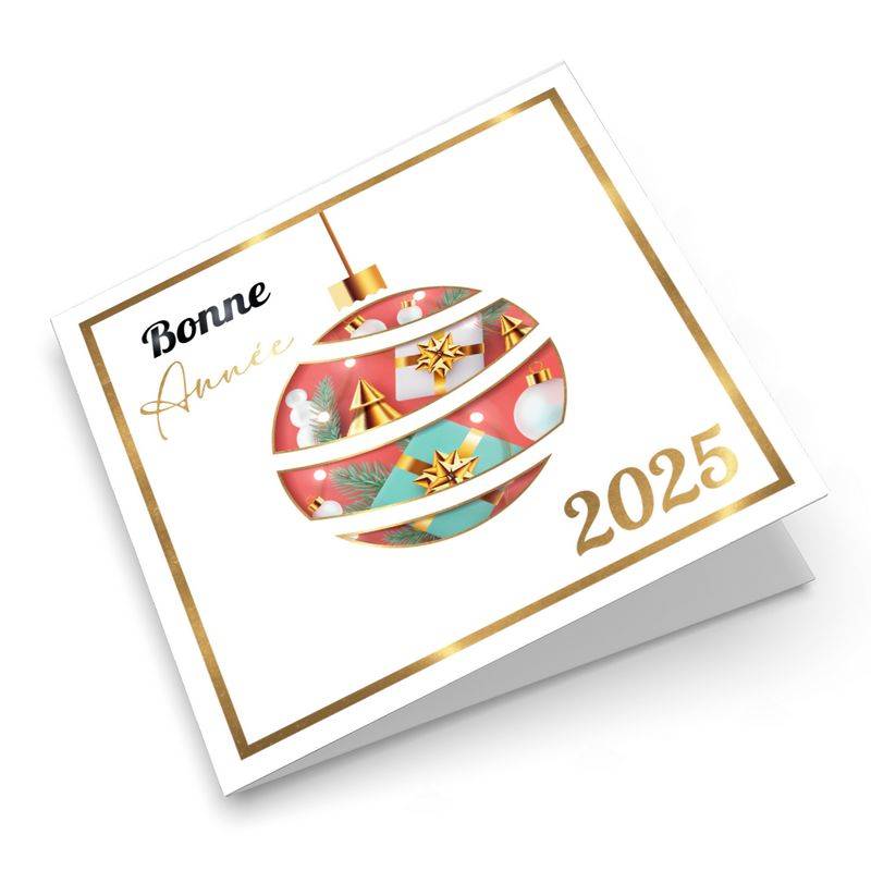 Carte de voeux classique avec illustration d'une boule décorative de Noël Carte de voeux classique avec illustration d'une boule décorative de Noël