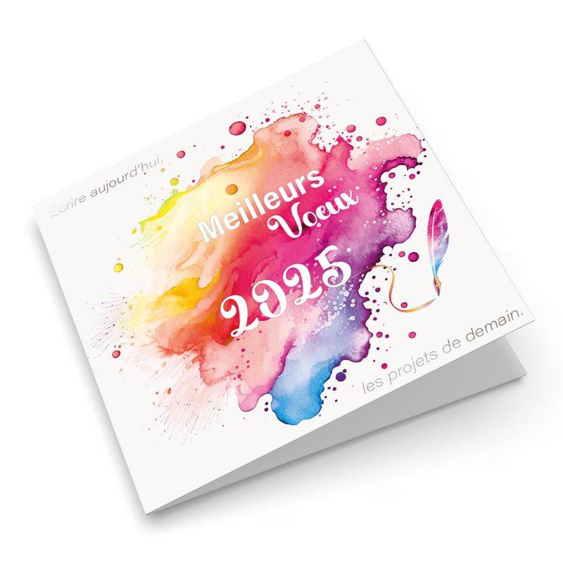 Carte de voeux 2025 multicolore pour entreprise et collectivité Carte de voeux 2025 multicolore pour entreprise et collectivité
