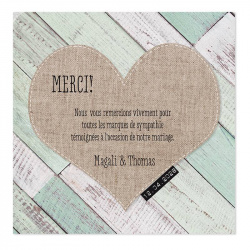 Carte lunch ou remerciements nature bois peint cœur BELARTO Love 726502