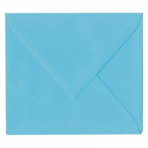 Enveloppe bleu cyan, fermeture gommée en triangle