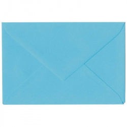 Enveloppe rectangle avec fermeture en pointe, couleur bleu cyan