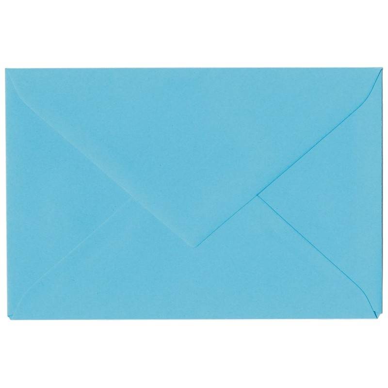 Enveloppe rectangle avec fermeture en pointe, couleur bleu cyan