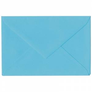Enveloppe rectangle avec fermeture en pointe, couleur bleu cyan