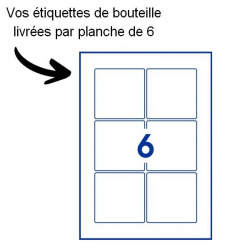 Vos étiquettes livrées en planches A4 imprimables contant 6 étiquettes