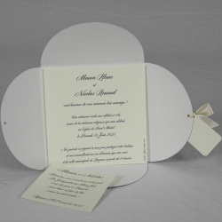 Faire-part mariage pochette ouverte, avec deux cartes pour annoncer votre mariage et inviter vos proches.