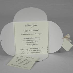 Faire-part mariage pochette ouverte, avec deux cartes pour annoncer votre mariage et inviter vos proches.