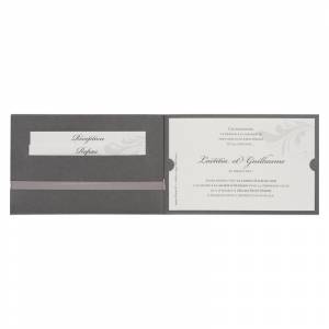 Faire-part de mariage avec trois cartons d'invitation à personnaliser