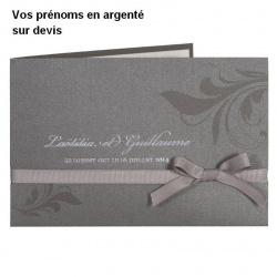 Faire-part pour annoncer votre mariage. Faites inscrire vos prénoms en argenté ou doré (prestation sur devis)