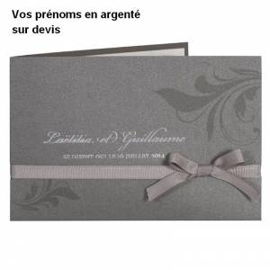 Faire-part pour annoncer votre mariage. Faites inscrire vos prénoms en argenté ou doré (prestation sur devis)