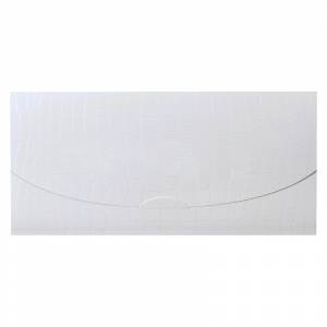 Faire-part mariage pochette blanche effet peau de crocodile