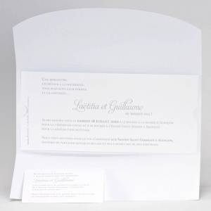 Faire-part de mariage ouvert avec deux cartons personnalisables pour inviter vos proches à la cérémonie