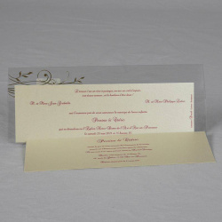 Faire-part de mariage avec pochette transparente et deux invitations à personnaliser.