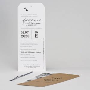 Faire-part de mariage personnalisé de votre texte mis en page de façon originale
