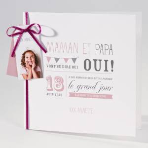 Faire-part de mariage où se sont vos enfants qui annoncent la date de cérémonie