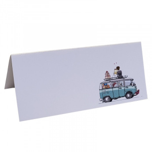 Marque-place chevalet pour votre repas de mariage sur le thème des Combi VW