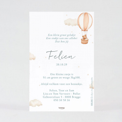 Faire-part avec texte d'annonce naissance pour annoncer l'arrivée de votre bébé.