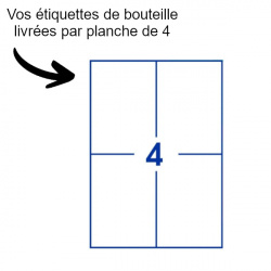 planche contenant 4 étiquettes au format 9 x 12 cm