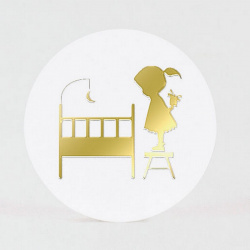 Sticker pour enveloppe silhouette grande sœur dorée