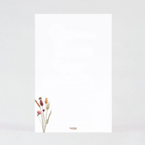 Verso de la carte sans texte, avec motif de fleurs sauvages