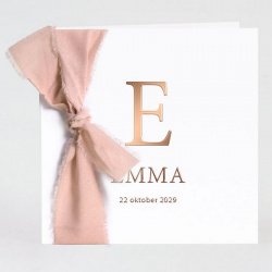 Faire-part avec dorure rose gold en option sur la couverture
