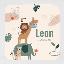 Faire-part naissance ou baptême animaux de la savane
