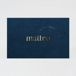 Faire-part simple bleu nuit avec dorure