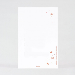 Verso de la carte vierge de texte, avec uniquement les illustrations de papillons rouges
