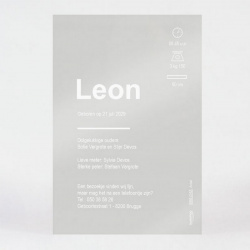 Faire-part plexiglas 2 mm simple sans motif