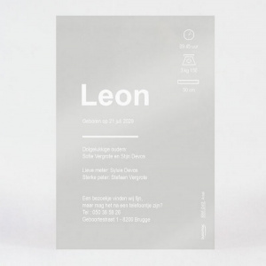 Faire-part plexiglas 2 mm simple sans motif