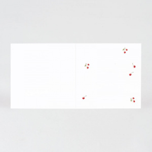 Intérieur du faire-part entièrement vierge avec illustrations de cerises