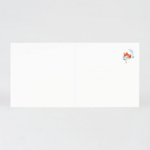 Intérieur du faire-part vierge avec illustration petit renard endormi