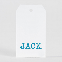 Etiquette perforée rectangulaire avec coins biseautés pour personnaliser vos cadeaux d'invités