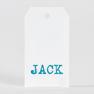 Etiquette perforée rectangulaire avec coins biseautés pour personnaliser vos cadeaux d'invités