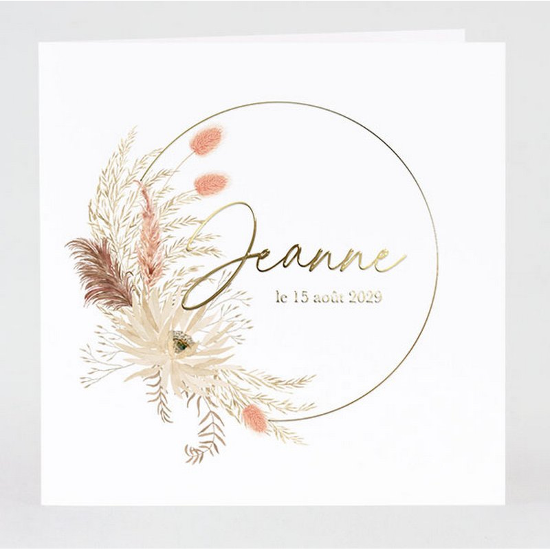 Faire-part champêtre pour annoncer une naissance ou un baptême Faire-part champêtre pour annoncer une naissance ou un baptême