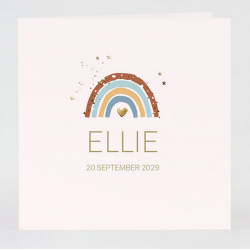 Faire-part de naissance arc-en-ciel avec dorure 585.071