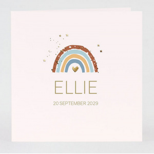 Faire-part de naissance arc-en-ciel avec dorure 585.071