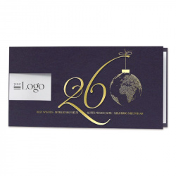 Carte de voeux classique pour entreprise avec impression du logo et jolie dorure sur fond marine