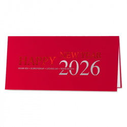 Carte de vœux 2026 élégante rouge et argenté pour entreprise et collectivité