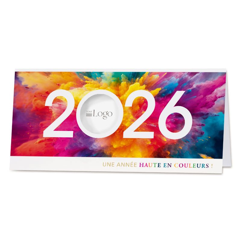 Carte de vœux professionnelle colorée color run 2026