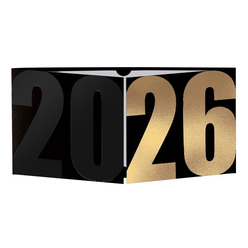 Carte de voeux 2026 originale et chic, noire avec dorure or Carte de voeux 2026 originale et chic, noire avec dorure or