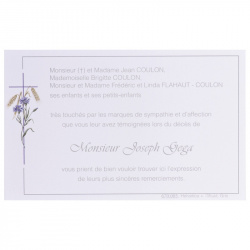 Carte de remerciement décès, deuil, funérailles, condoléances, obsèques  BUROMAC 670.005