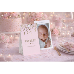 Joli étui à dragées rose et doré pour le baptême de votre fille