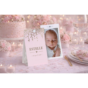 Joli étui à dragées rose et doré pour le baptême de votre fille