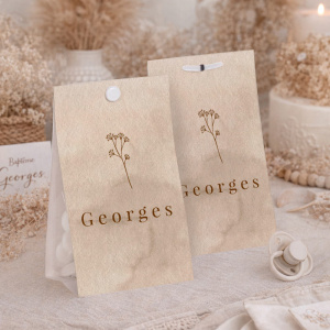 Etui à dragées pour baptême style bohème chic