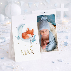 Etui pour dragées petit renard sur la lune, à personnaliser