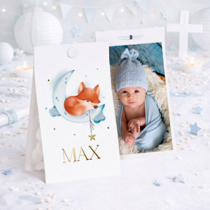 Etui pour dragées petit renard sur la lune, à personnaliser