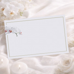 Carte remerciement deuil avec orchidée blanche