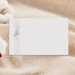 Carte remerciement deuil avec croix et colombe