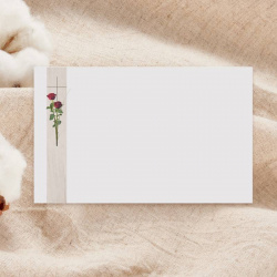 Carte de remerciement décès illustrée de roses rouges